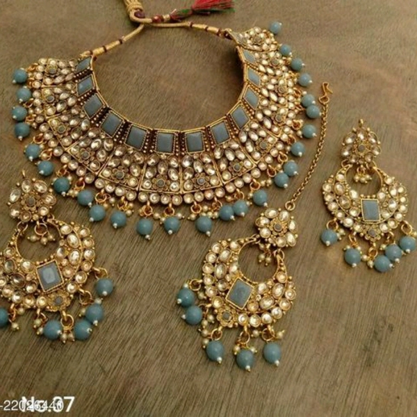 Necklace Set - Grey, Free size