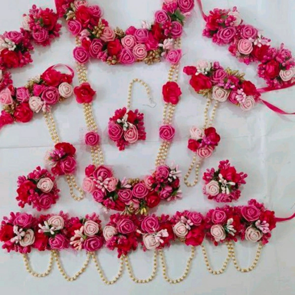 Flower Jewellery Set - Pink, Free size