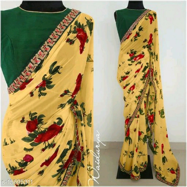 Designer Sarees - Yellow, Free size