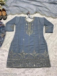 Dhoti Salwar Set - Gray, M