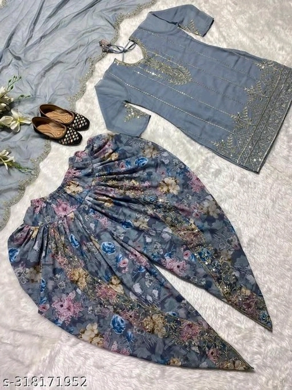 Dhoti Salwar Set - Gray, XL