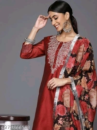 Kurti Set For Women  - Guardsman Red, M