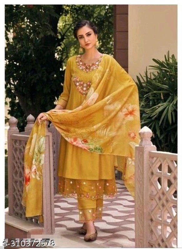 Kurti Set For Women  - Lightning Yellow, L