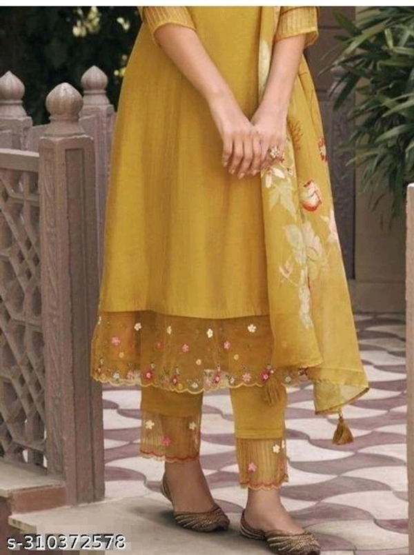 Kurti Set For Women  - Lightning Yellow, L