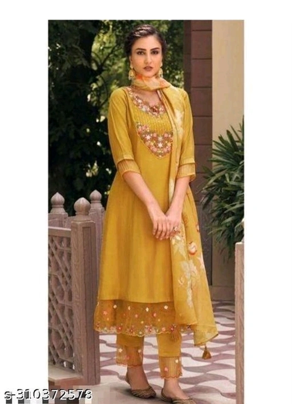 Kurti Set For Women  - Lightning Yellow, XL