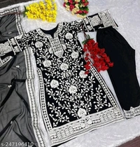 Kurti Set For Women  - Black, M