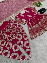 Dhoti Salwar Set - Red, XL