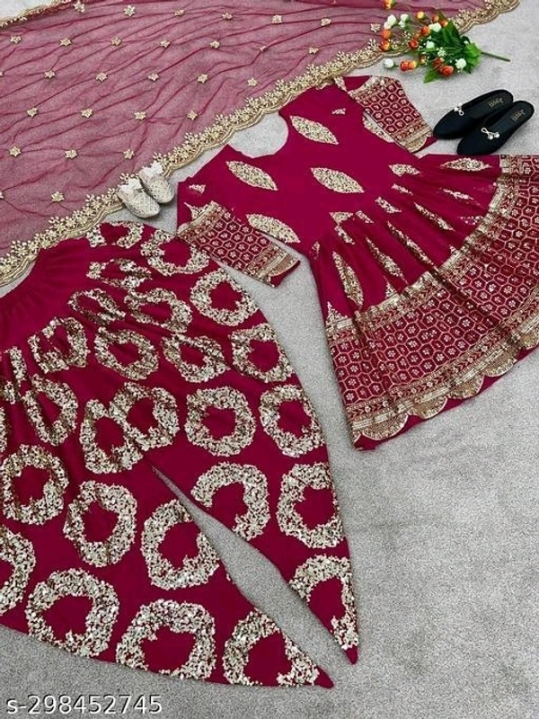 Dhoti Salwar Set - Red, XL