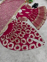 Dhoti Salwar Set - Red, XL