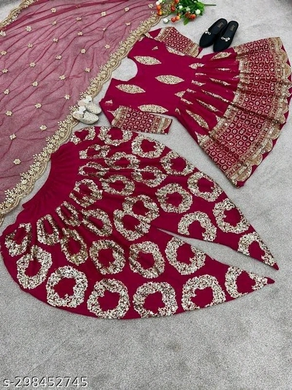 Dhoti Salwar Set - Red, XL