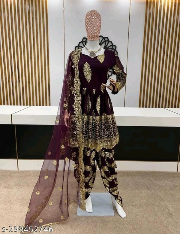 Dhoti Salwar Set - Purple, XL