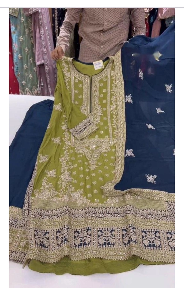 Pakistani Suits For Women  - Chartreuse, Free Size