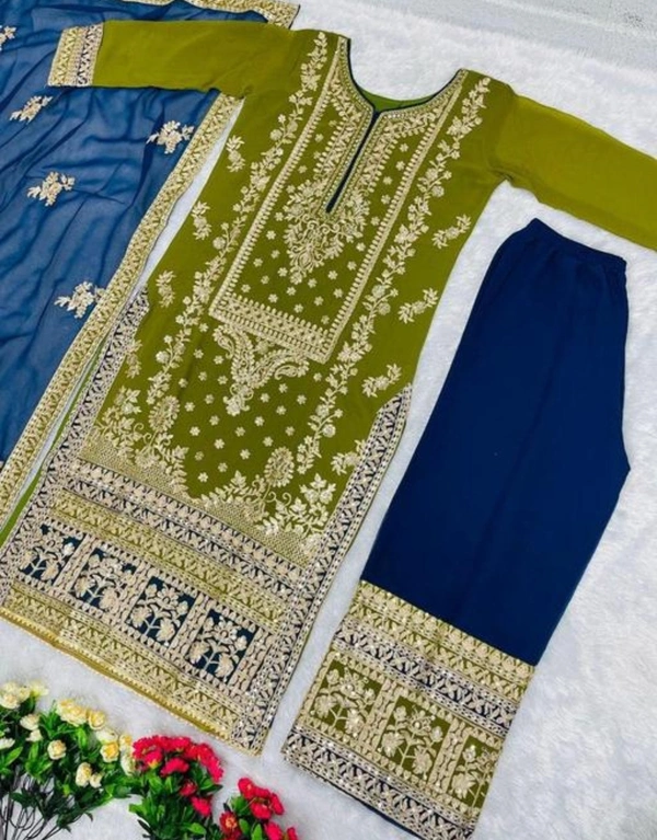 Pakistani Suits For Women  - Chartreuse, Free Size