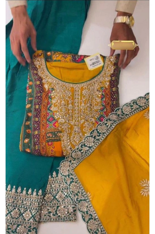 Pakistani Suits For Women  - Gold, Free Size
