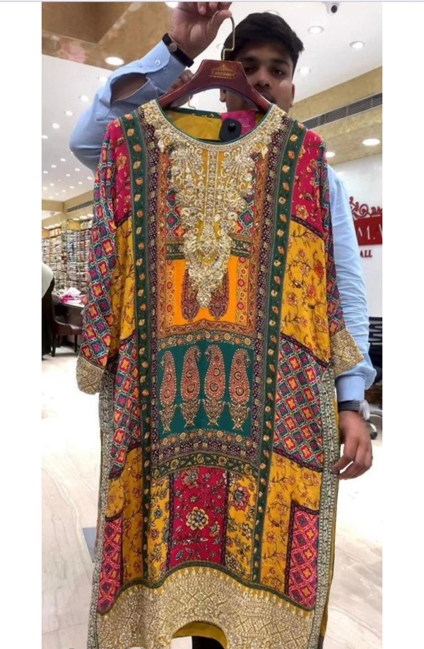 Pakistani Suits For Women  - Gold, Free Size