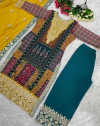 Pakistani Suits For Women  - Gold, Free Size