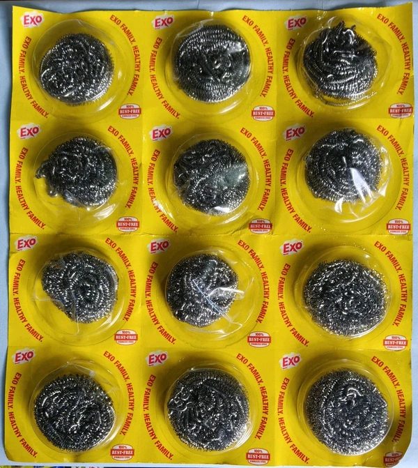 Exo Steel Scruber (Bartan Safai Scruber) Useful With Surf Sabun - 11g