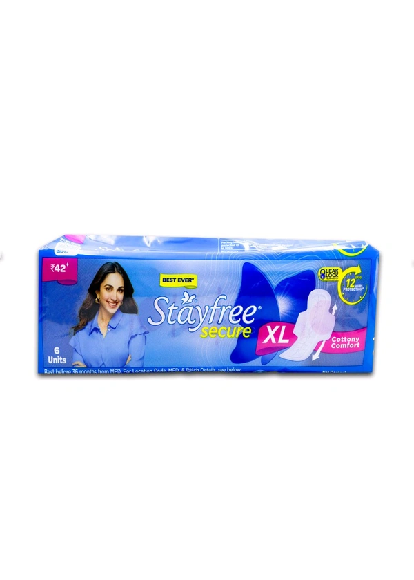 Stayfree Secure XL Cotton Comfort Pad Whisper - XL