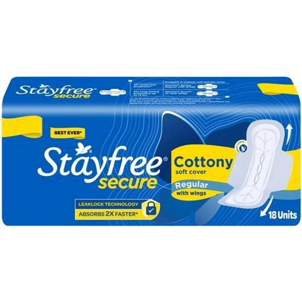 Stayfree Secure Cotton Comfort Pad Whisper - 18 Untis