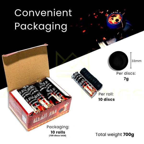 4CaolKings (Pack of 40 Roll (400 DISC)) Charcoal Tablets for Burning Dhoop|Frankincense|Magic Coal|Hookah |Free Delivery - 40 PACK
