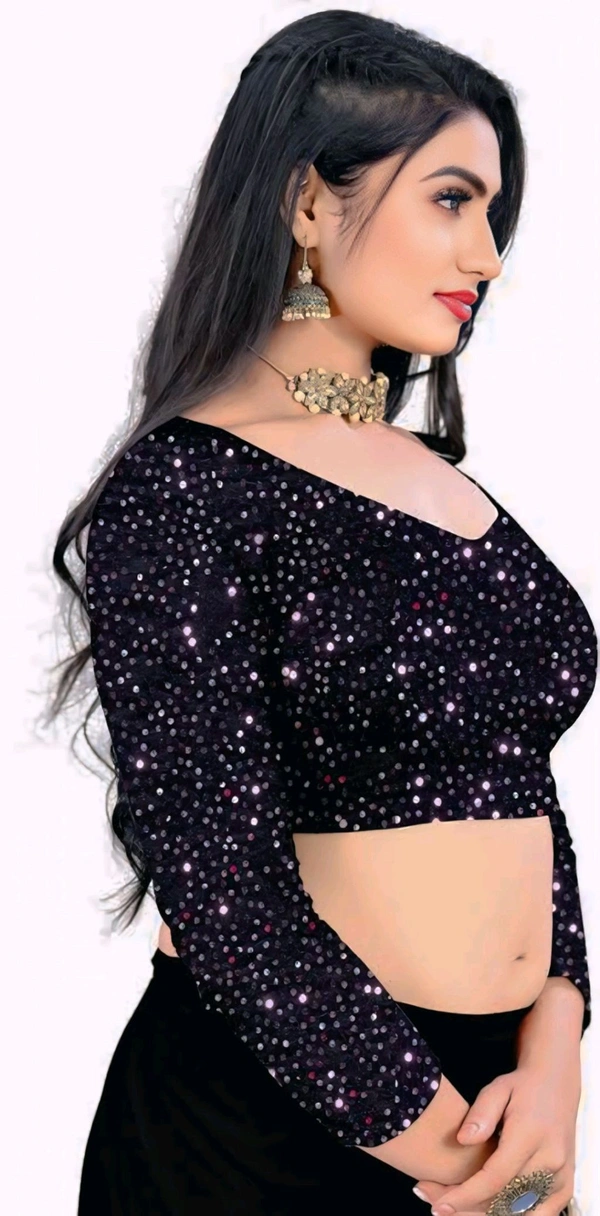 FANCY Black Ruffle Wadding SareeWith Blouse. Perfect for parties, receptions, or evening events, this saree pairs beautifully with statement jewelry and high heels, creating a stunning contemporary look. - Free Size