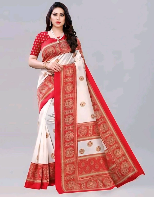 Glamarous Mysore Silk Saree. The Mysore saree is the epitome of timeless elegance and sophistication, crafted from the finest silk to exude a luxurious sheen and softness.  - Free Size