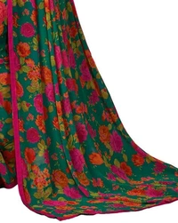 Georgette  Saree With Blouse. A georgette saree is a lightweight, sheer, and flowy drape made from georgette fabric, known for its soft texture and graceful fall. - Free Size