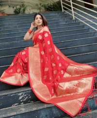 AVANTIKA FASHION kanjivaram silk saree. The Avntika Fashion Kanjivaram Silk Saree is a stunning blend of tradition and elegance, crafted with premium-quality silk that reflects the essence of heritage.  - Free Size