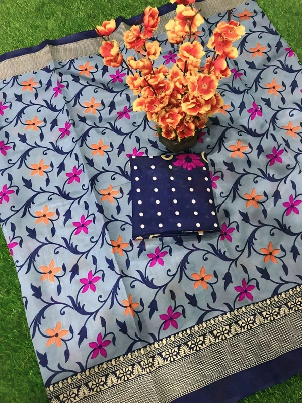 Womens Art Silk saree With BlousePiece. An Art Silk saree, short for "Artificial Silk," is a beautiful and affordable alternative to pure silk. - Free Size