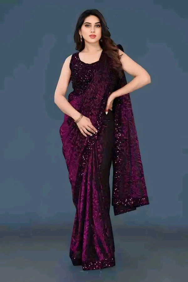 The Sanskriti vastra Refiend Saree With Blouse.  - Free Size