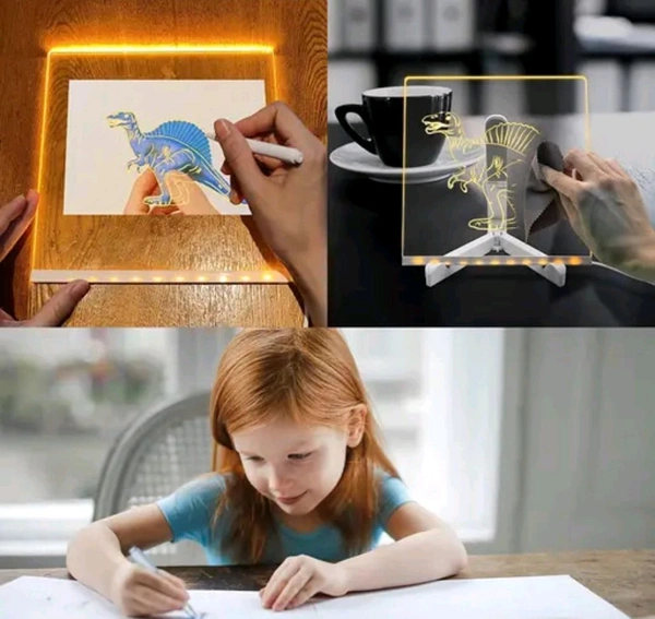 3D Acrylic Writing Board With PenName: 3D Acrylic Writing Board With Pen3D Acrylic Led Message Board - Freesize