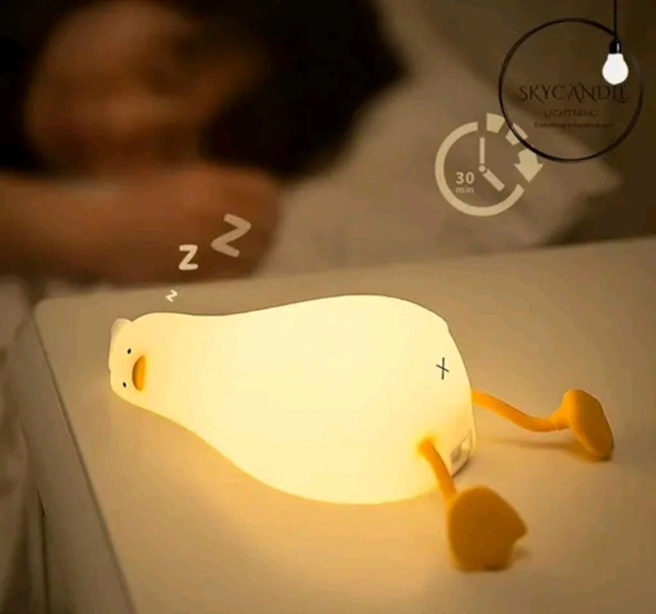 Jesal Cute Lay Ducky Night Light, USB Rechargeable, Changing Light, Room Decor Night Lamp Night Lamp