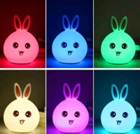  Rabbit Silicone Lamp Nursery Lamps for Room Portable LED Bunny Lamp USB Rechargeable Children Night LightName:  Rabbit Silicone Lamp Nursery Lamps for Room Portable LED Bunny Lamp USB Rechargeable Children Night LightMaterial: OthersIs Assembly Required: NoType of Bulb: LEDPower Source: Battery PoweredProduct Breadth: 7 cmProduct Height: 16 cmProduct Length: 12 cmNet Quantity (N):