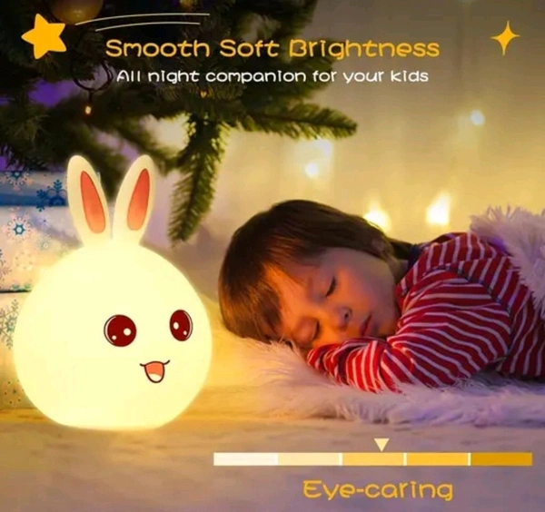  Rabbit Silicone Lamp Nursery Lamps for Room Portable LED Bunny Lamp USB Rechargeable Children Night LightName:  Rabbit Silicone Lamp Nursery Lamps for Room Portable LED Bunny Lamp USB Rechargeable Children Night LightMaterial: OthersIs Assembly Required: NoType of Bulb: LEDPower Source: Battery PoweredProduct Breadth: 7 cmProduct Height: 16 cmProduct Length: 12 cmNet Quantity (N):