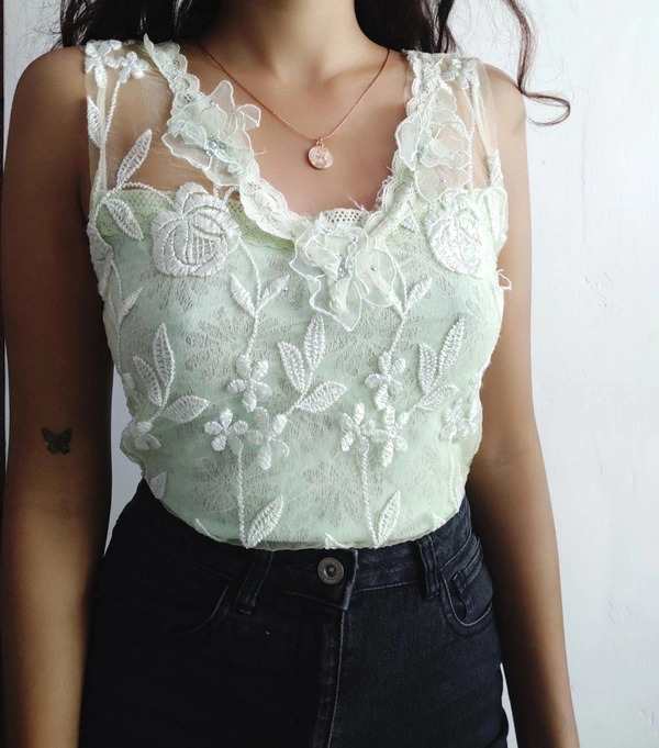 Green Fairy Top - S, Pastel Green