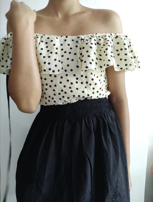 Polka Dot Dress - Beige/Black, Xs