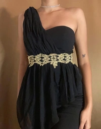 Ally One Shoulder Dress - Black, S
