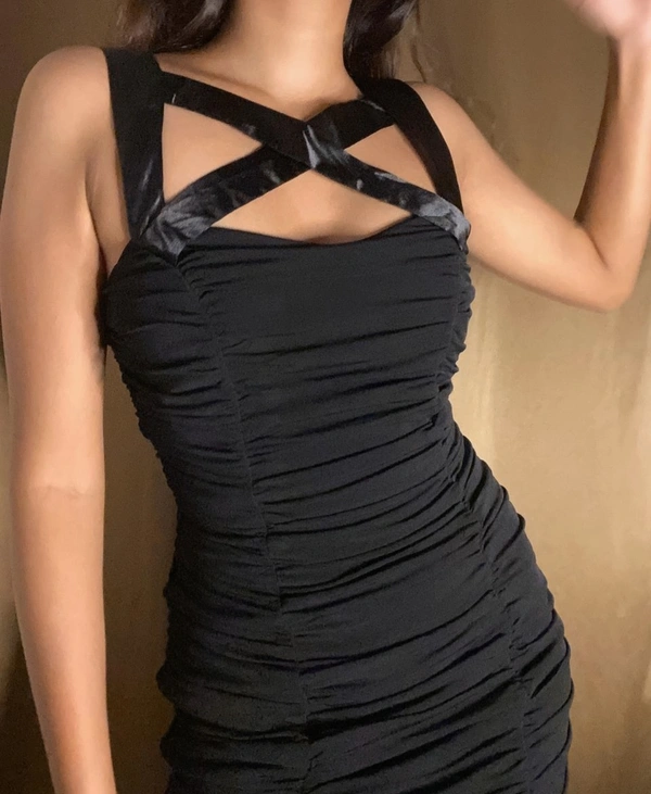Charlotte Russe Ruched Dress - Black , S