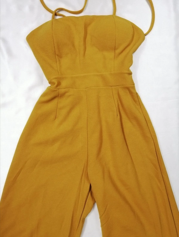 Backless Jumpsuit - Mustard , S