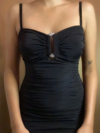 Ruched Little Black Dress - Black, Xs-S