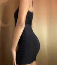 Ruched Little Black Dress - Black, Xs-S
