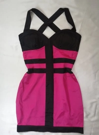 Jane Norman Bustier Dress - Hot Pink, S