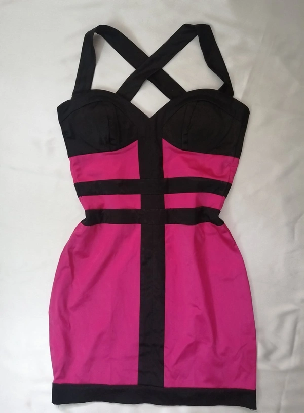 Jane Norman Bustier Dress - Hot Pink, S