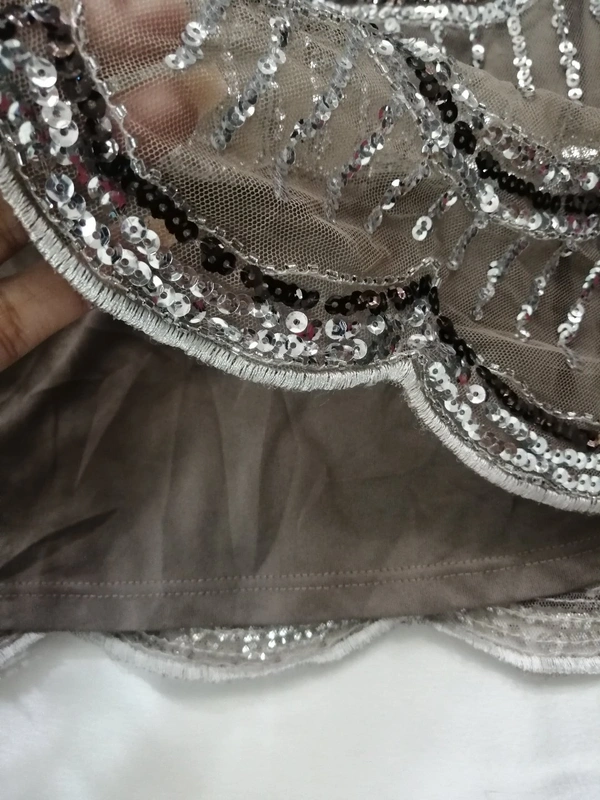 F21 Sequin Skirt - Khaki, S