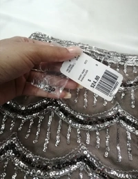F21 Sequin Skirt - Khaki, S