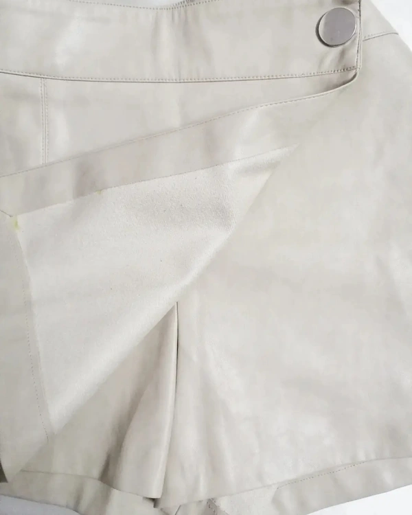 Zara Leather Skorts - Beige, L