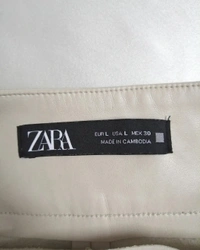 Zara Leather Skorts - Beige, L