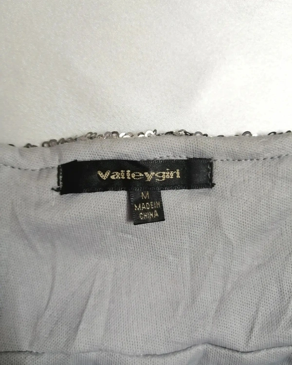 Valley Girl Sequin Skirt  - Grey , M