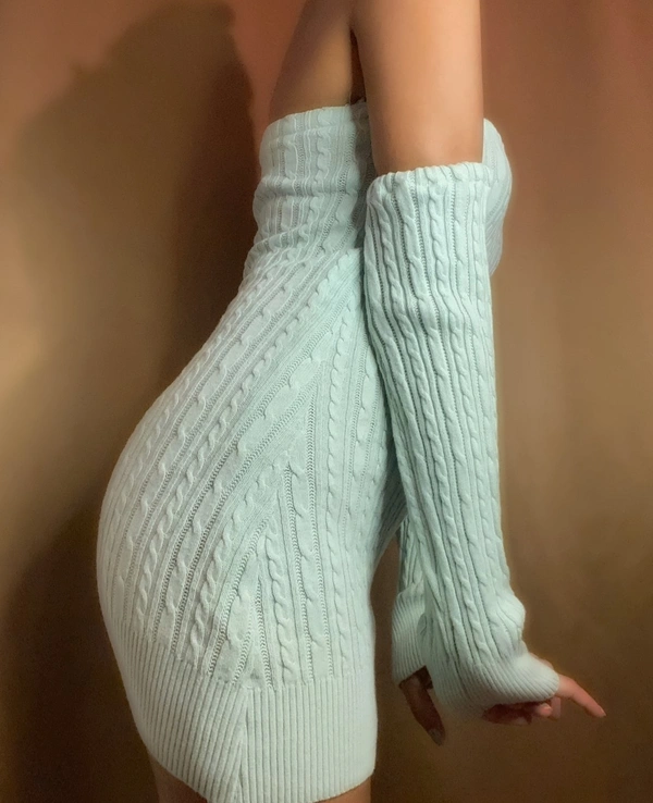 Knit Dress Set - Sage, S-M