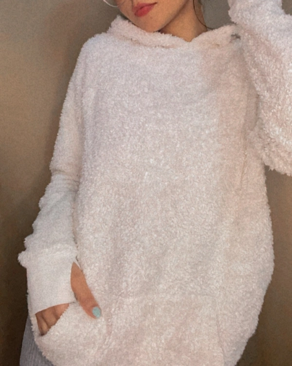Garage Teddy Hoodie - White, M